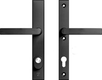 AXA Edge Plus Veiligheidsbeslag Smal - Kruk/Kruk - PC92 - Zwart Geslepen - SKG***