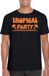 Bellatio Decorations Tropical party T-shirt heren - met glitters - zwart/oranje -carnaval/themafeest XS