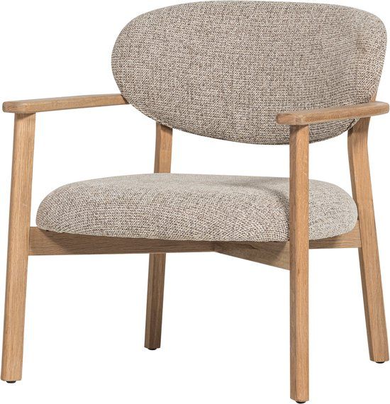 WOOOD Udar Fauteuil Met Houten Frame - Polyester - Naturel