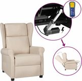vidaXL Fauteuil verstelbaar elektrisch stof crème