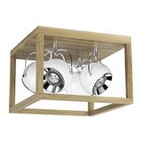 Homemania HOMBR_0127 wandlamp kubus Ii, hout, metaal, wit, 36 x 36 x 25 cm