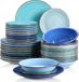 BONITA Porseleinen servies, 36-delig, combinatie set, servies voor 12 personen, bleu