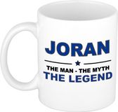Bellatio Decorations naam cadeau mok - Joran - man myth legend - koffiemok - 300 ml - collega - vaderdag