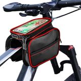 Detailkampioen Sacoche de guidon de vélo - Sacoche de cadre transparente - Sacoche avant étanche de grande capacité - Noir