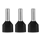 ERKO dubbele kabelterminals geleiderdoorsnede 1,5 mm² lengte 8 mm 100 stuks professionele gegalvaniseerde koperen kabelterminals met polyamide isolatie