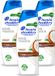 Head & Shoulders 3 x Shampoo Anti-roos Intense Hydration avec Huile de Coco 285 ml
