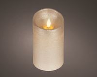Lumineo ledkaars wave vlam 7.5x13.5cm licht grijs/warm wit