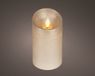 Lumineo ledkaars wave vlam 7.5x13.5cm licht grijs/warm wit