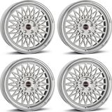 Borbet 4 Borbet-velgen, model B, 8,0x17 Zoll, ET45, 5x112, silberfarben, geeignet für Skoda Karoq, Octavia, Superb, Yeti. Alufelge