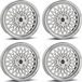 Borbet 4 Borbet-velgen, model B, 8,0x17 Zoll, ET45, 5x112, silberfarben, geeignet für Skoda Karoq, Octavia, Superb, Yeti. Alufelge
