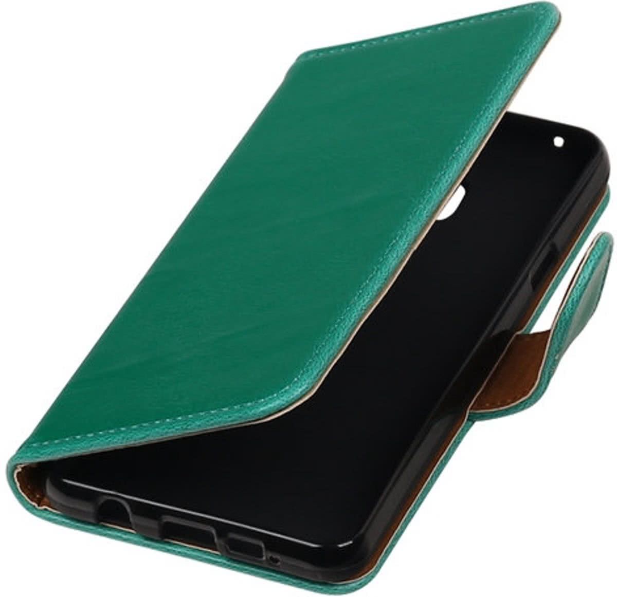 Best Cases Groen Pull-Up PU booktype wallet cover hoesje voor Samsung Galaxy A3 2015