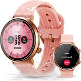 OBA OUKITEL BT60 fitnesshorloge voor dames, 1,32 inch display, cardio-monitor, waterdicht 5 ATM, activiteitentracker, roze, M-L