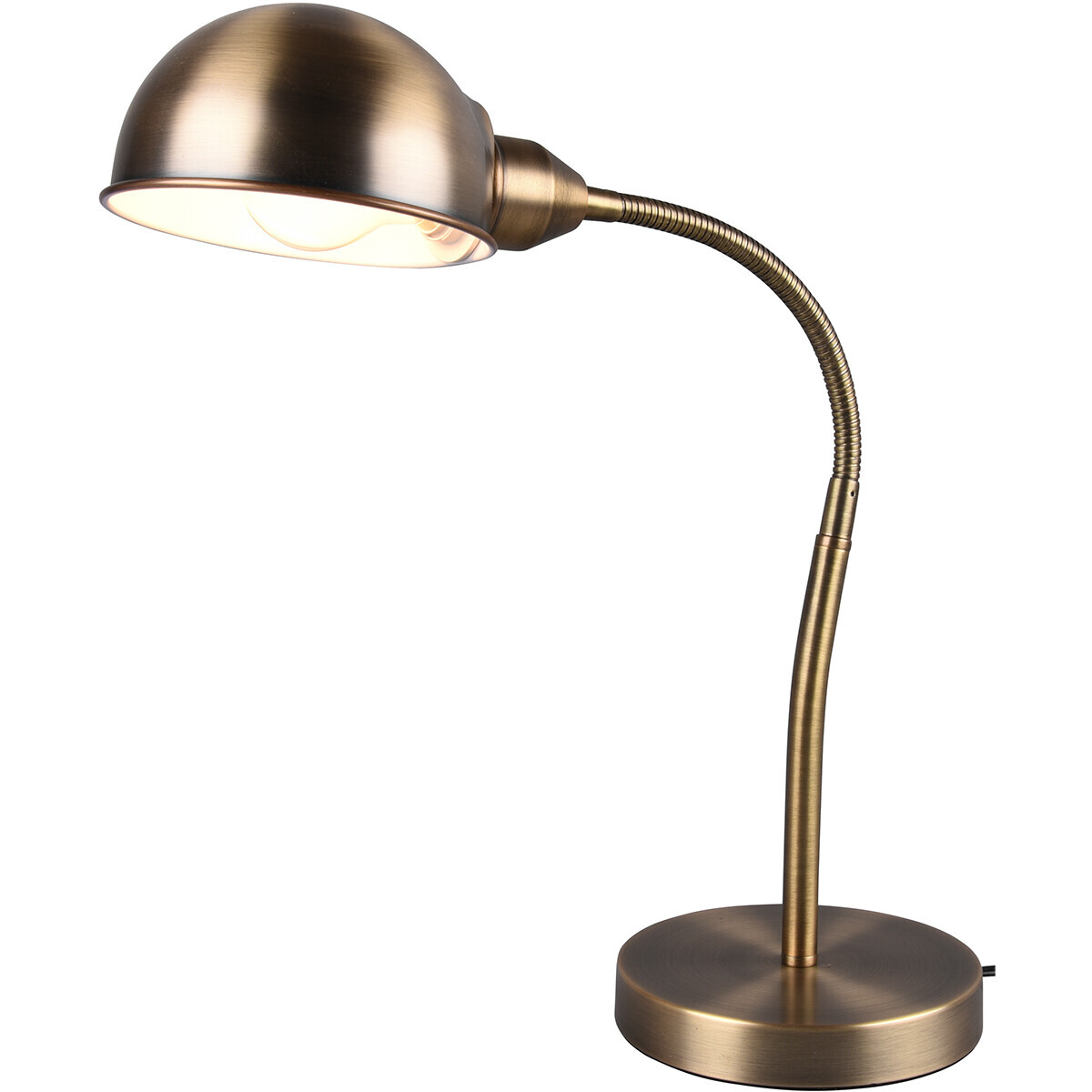 BES LED LED Bureaulamp - Tafelverlichting - Trion Pirle - E27 Fitting - Rond - Mat Goud - Aluminium