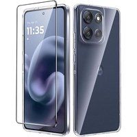Motorola Coque pour Motorola Moto G86 / G86 Power 5G - housse etui silicone gel fine + verre trempe - TRANSPARENT TPU