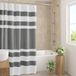 Madison Park Spa Waffle Douchegordijn Pieced Fabric met 3M Scotchgard Moisture Management, premium spa-kwaliteit moderne douchegordijnen voor badkamer, standaard 72x72, houtskool