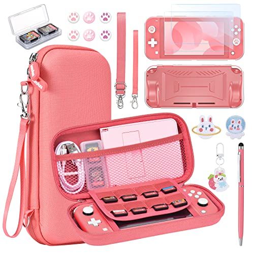 innoAura NS Switch Lite Case - 17 in 1 Accessoiresbundel (Koraal)