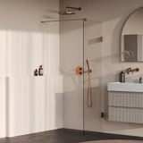 Brauer Void - Inloopdouche - Helder Glas - 60 x 200 cm - incl. Glascoating - PVD Koper Geborsteld