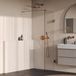 Brauer Void - Inloopdouche - Helder Glas - 60 x 200 cm - incl. Glascoating - PVD Koper Geborsteld