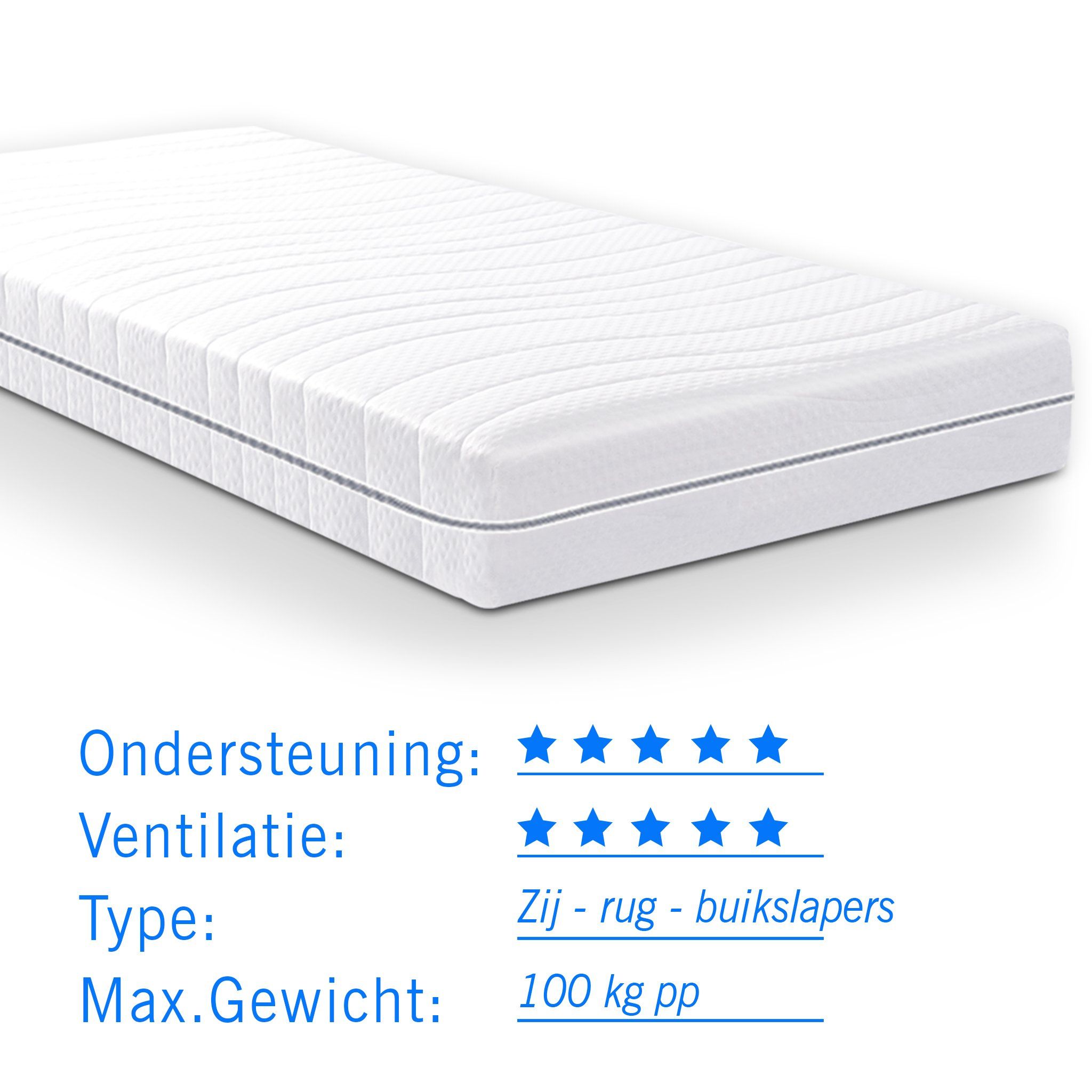 Droommatras Luxor S380 - Pocketvering Matras - Wit