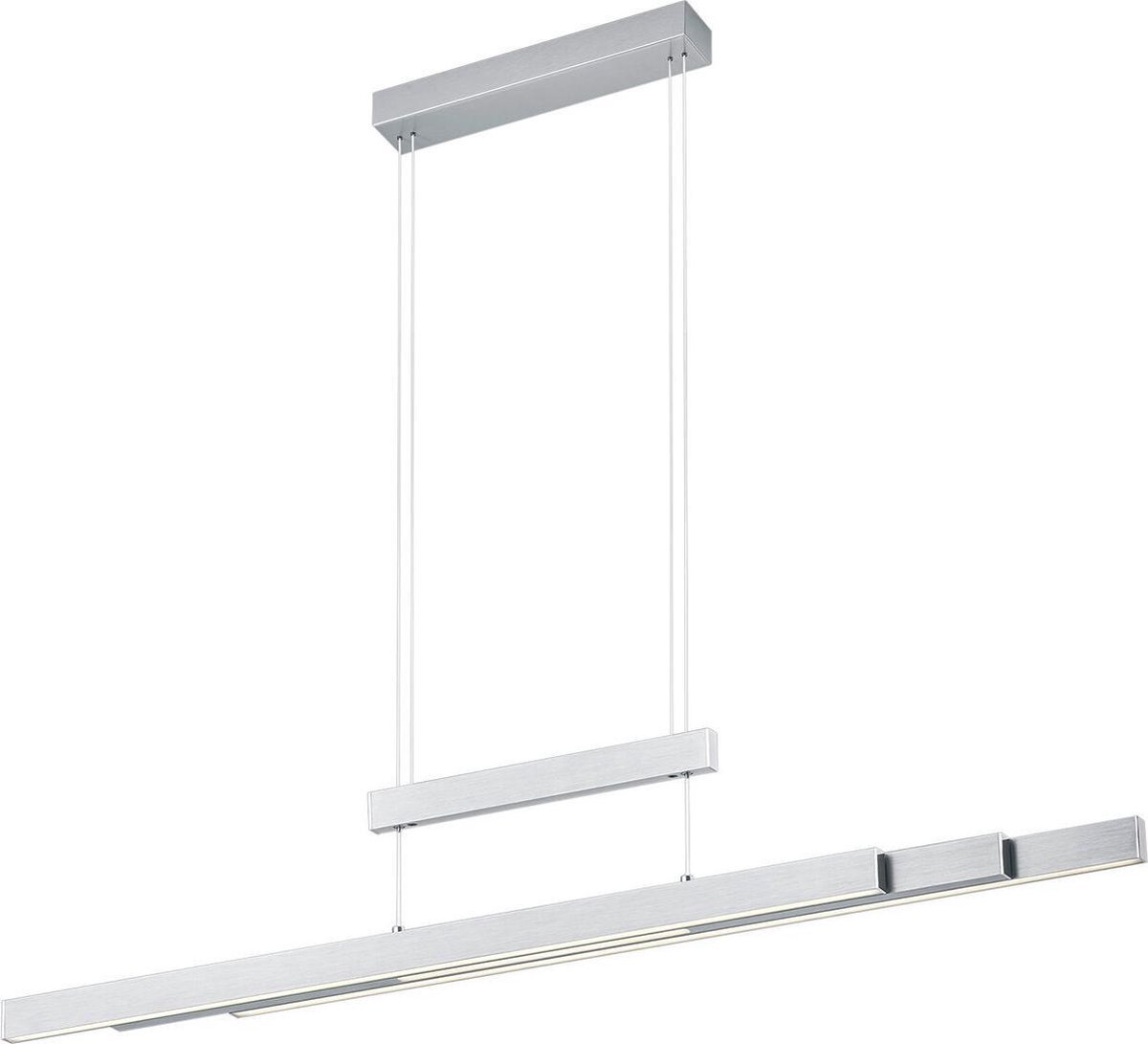 Qualu LED Hanglamp - Torna Trojan - 54W - Aanpasbare Kleur - Rechthoek - Mat Nikkel - Aluminium