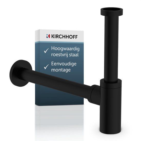 Schütte KIRCHHOFF Luxe Design Wastafel Fontein Sifon - 5/4" x 32mm - Mat Zwart