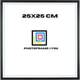 Photoframe4you Fotolijst 25x25 cm - Zwart Mat - Kunststof - Nancy
