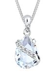 Elli Halsketting voor dames, druppelvormige rank, met kristal, in 925 sterling zilver