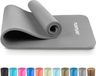 Tunturi NBR Yogamat Anti-Slip - Fitnessmat Extra Dik & Zacht - Sportmat - 180x60x1.5cm - Incl. Trainingsapp - Grijs