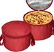 Sans marque 2 pièces Sac isotherme rond - Réutilisable et thermiquement isolé - Pour repas, pâtisseries, gâteaux, plats au four, pique-niques et livraison de nourriture - Rouge