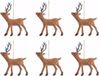 Merkloos / Sans marque Decoris Kersthanger rendier - 6 stuks - bruin - 13 cm - kunststof