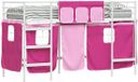 vidaXL Bunkbed voor kinderen met gordijnen Wit en roze 75 x 190 cm