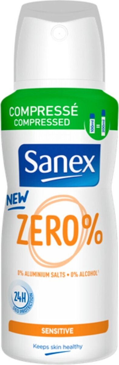 Sanex Deodorant Spray Compressed Zero% Gevoelige Huid 100 ml