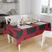 Bonamaison Tafelkleed, Anti-Mold, Sneldrogend, Waterdicht, 100% Polyester Tafellaken, rood Zwart, 140 x 160 Cm