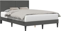 vidaXL Bedframe met hoofdeinde Donkergrijs 120 x 190 cm Corduroy stof