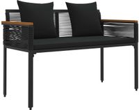 vidaXL Tuinbank 2-Seater 117 x 54 x 74.5 cm Poly Rattan Zwart