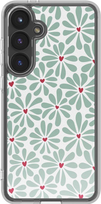 imoshion Hoesje - Geschikt voor Samsung Galaxy S24 FE - Design hoesje - Bloom Love Sage Green