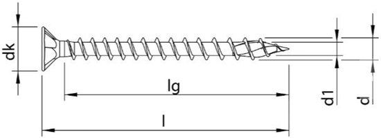 HECO TOPIX-Plus Spaanplaatschroef 4x25mm Platkop Verzinkt Voldraad Torx HD-20 (1000 stuks)