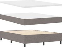 vidaXL LED Boxspringbed met Hoofdeinde Taupe 140 x 190 cm Stof