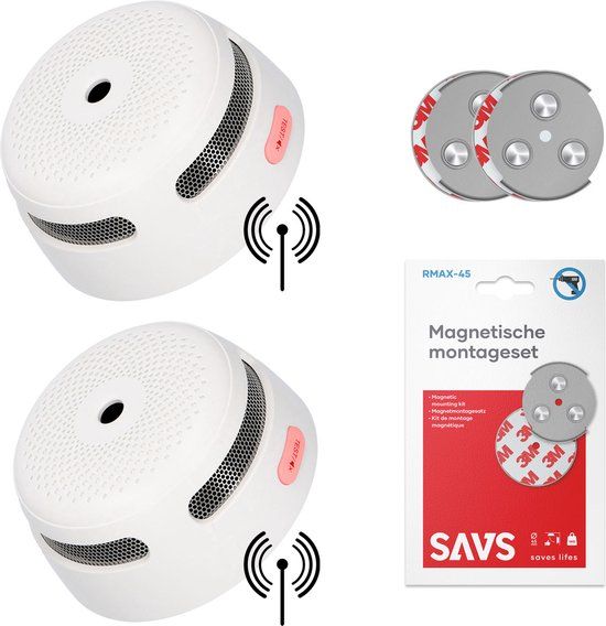 X-sense XS01-W Rookmelder 2-pack - Draadloos koppelbaar - 10 jaar batterij - Incl. magneet set - Brandmelder