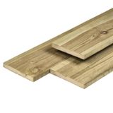 Tuindeco Midden-Europees grenen tuinplank gedroogd, groen geimpregneerd, geschaafd 4rh 1,6 x 14,0 x 195 cm