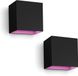 Philips Hue Resonate Wandlamp voor Buiten Down (Zwart) - 2 stuks