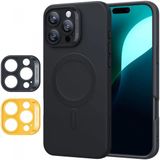 ESR Cloud Soft HaloLock Hoesje Geschikt voor Apple iPhone 16 Pro - Compatibel met MagSafe en HaloLock - Siliconen Back Cover - Magnetische Beschermhoes - Zwart