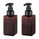 UUJOLY Schuimende zeepdispenser, 450 ml (15 oz) navulbare pompfles voor vloeibare zeep, shampoo, bodywash (2 stuks) (bruin)