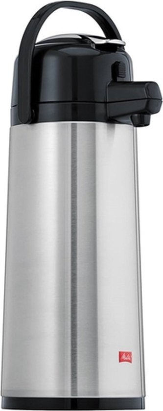 Melitta Professional Melitta thermoskan met pomp, 2,2 l, ca 18 kopjes, roestvrijstalen kolven, roestvrij staal, zilver/zwart