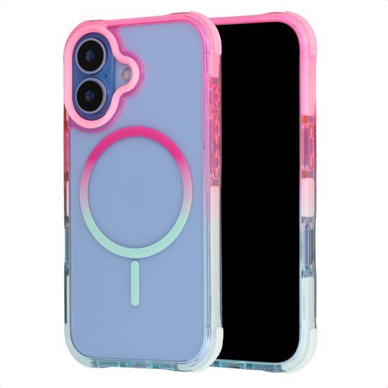 Selencia Gradient Backcover met MagSafe voor de Apple iPhone 17 - Roze / Blauw