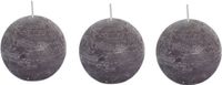 SPAAS Bolkaars - 3x - taupe - 8 cm - rustiek - 24 branduren - kaarsen