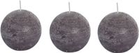 SPAAS Bolkaars - 3x - taupe - 8 cm - rustiek - 24 branduren - kaarsen