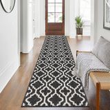 Ibenzoa® Tapis de couloir antidérapant long pour couloir et cuisine, moderne et lavable, 60 x 240 cm, noir