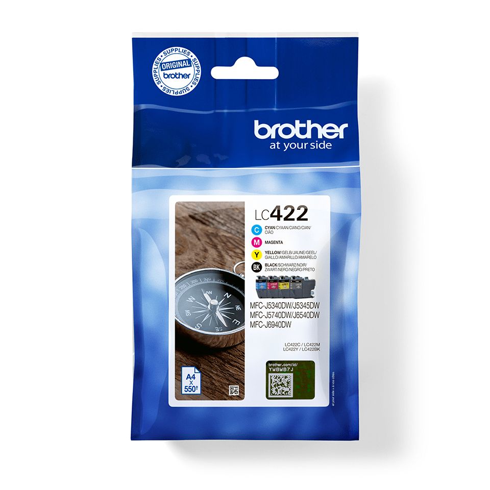 Brother LC422VAL - Multipack - Original Ink Cartridges - Black, Cyan, Magenta, Yellow - 4 Pack