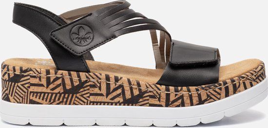 Rieker Elas Sandalen - Zwart - Maat 38 - Dames